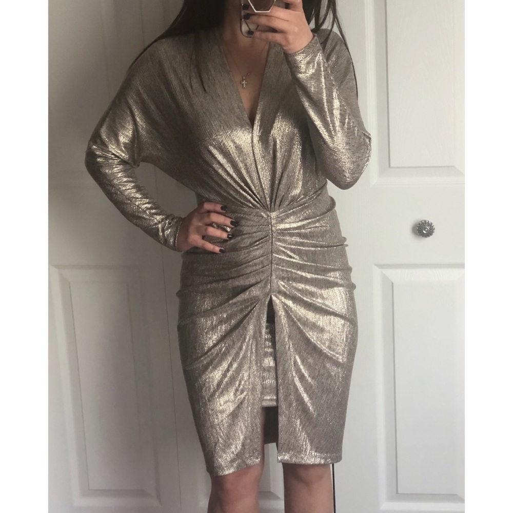 RIO metallic body-con dress